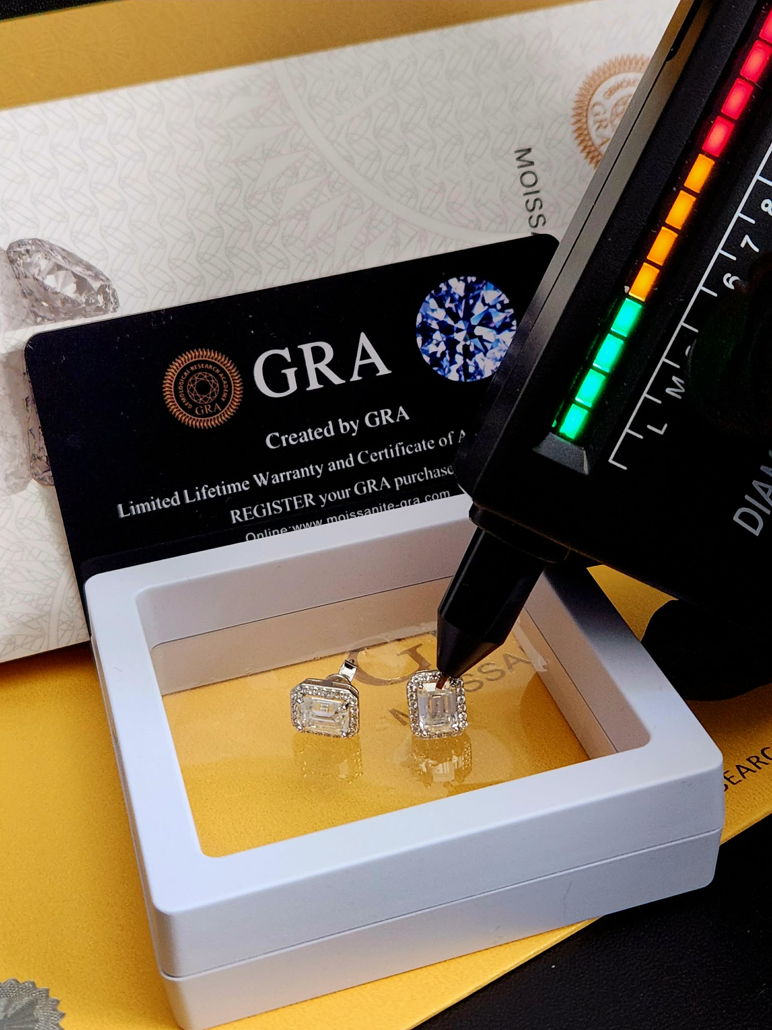 VVS1 Moissanite Emerald Earrings