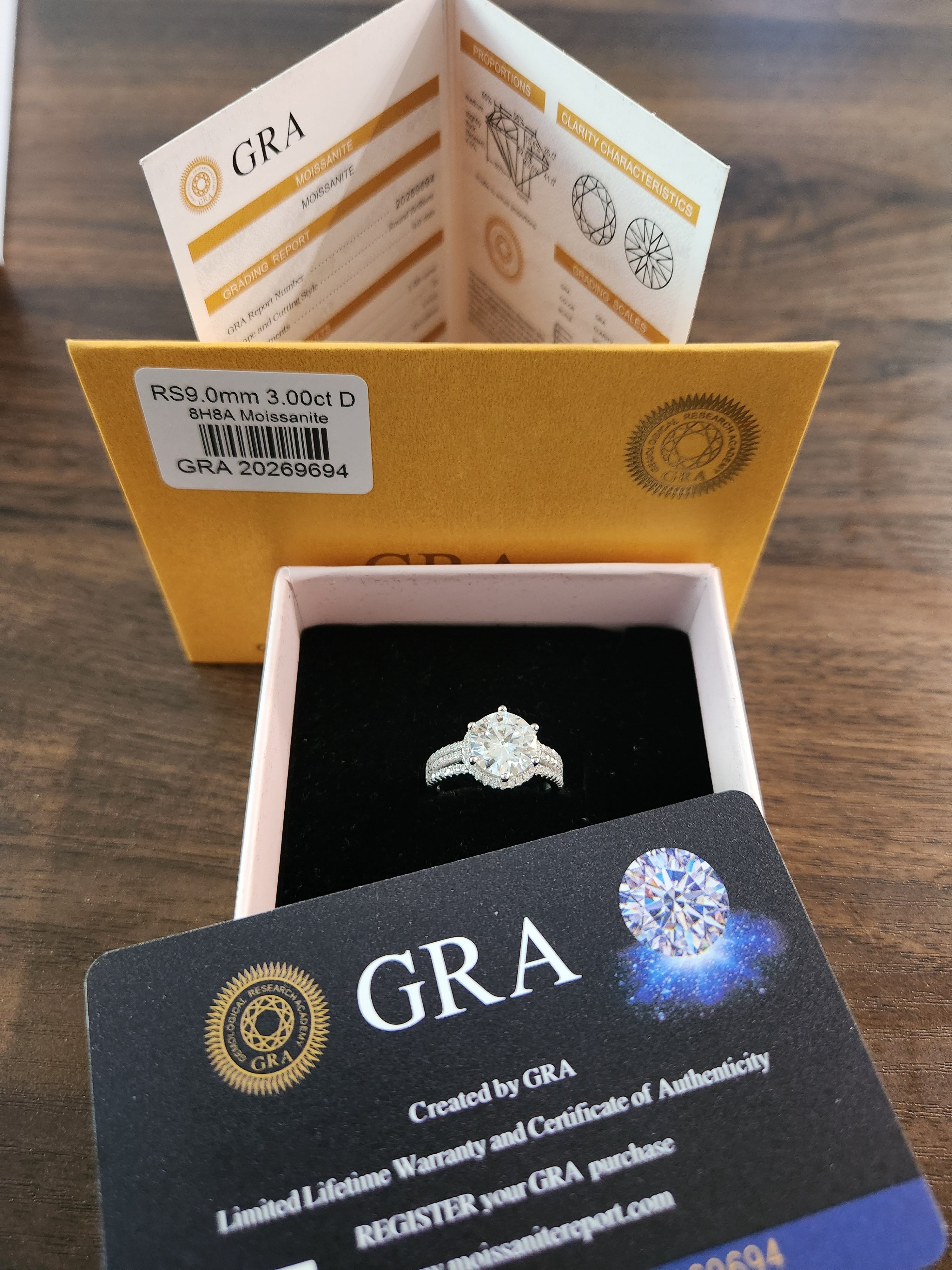 💎 3 Carat Triple Row Moissanite Ring 💎