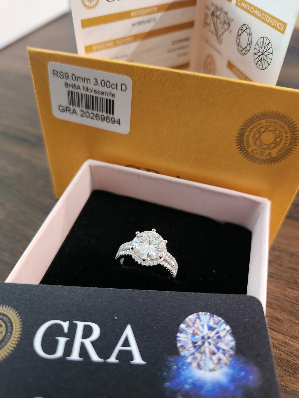 💎 3 Carat Triple Row Moissanite Ring 💎