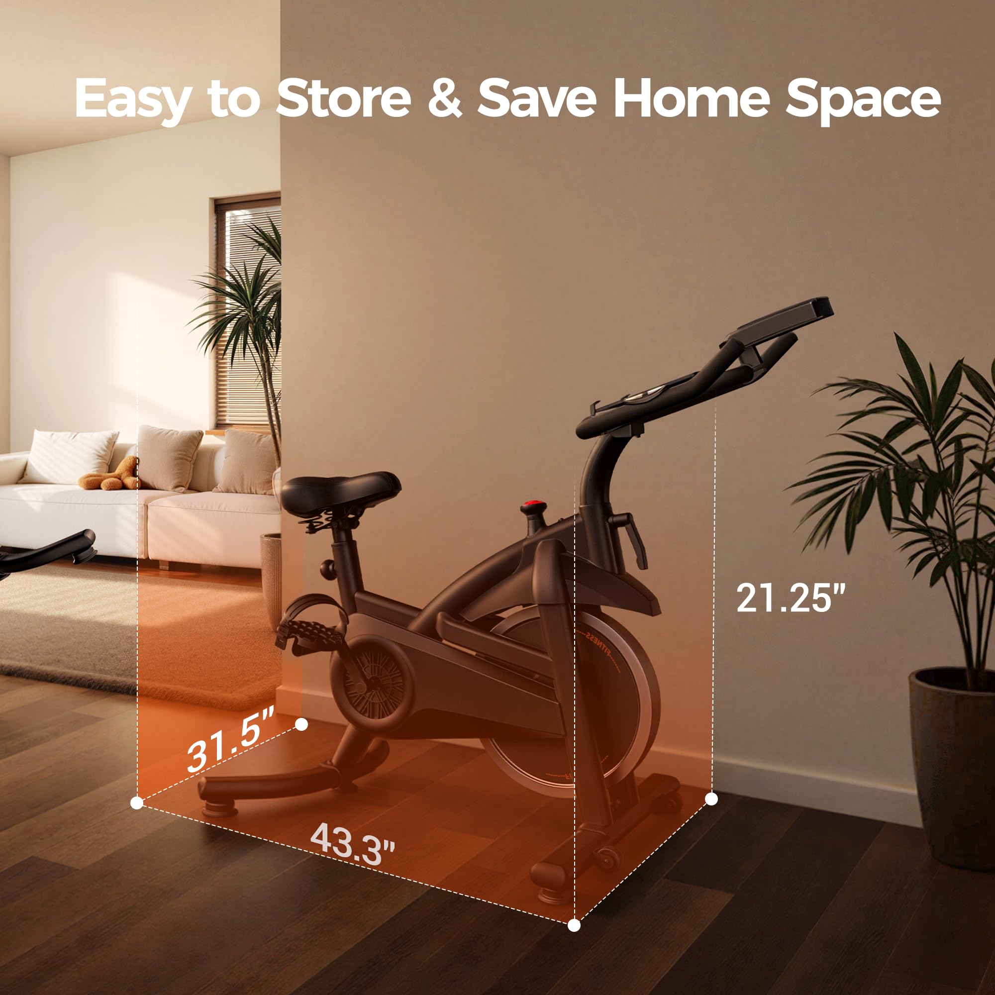 CURSOR FITNESS Exercise Bike, Quiet Belt Drive Stationary Bike for Home with 0-100