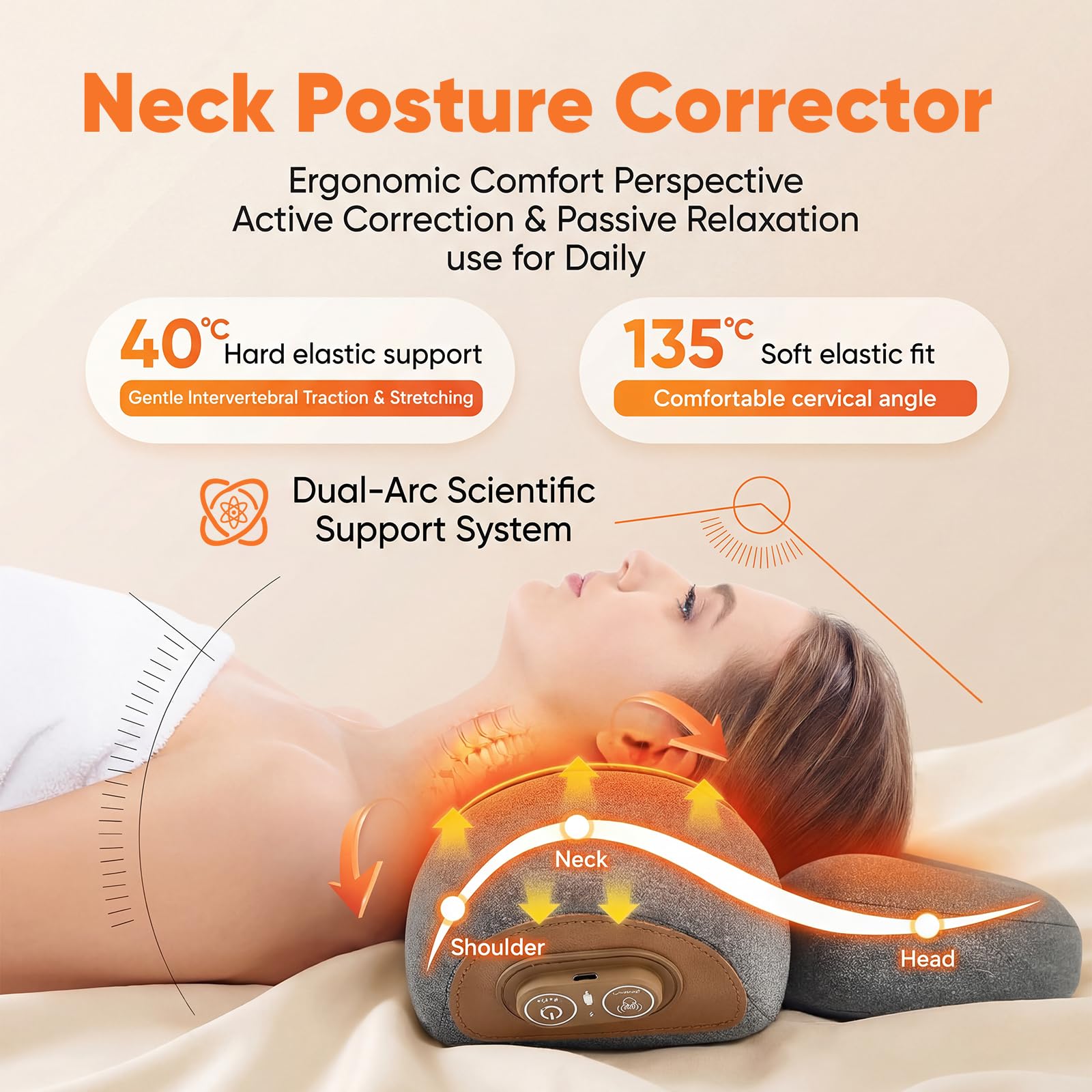 Neck Massager Pillow with Heat & Cervical Traction