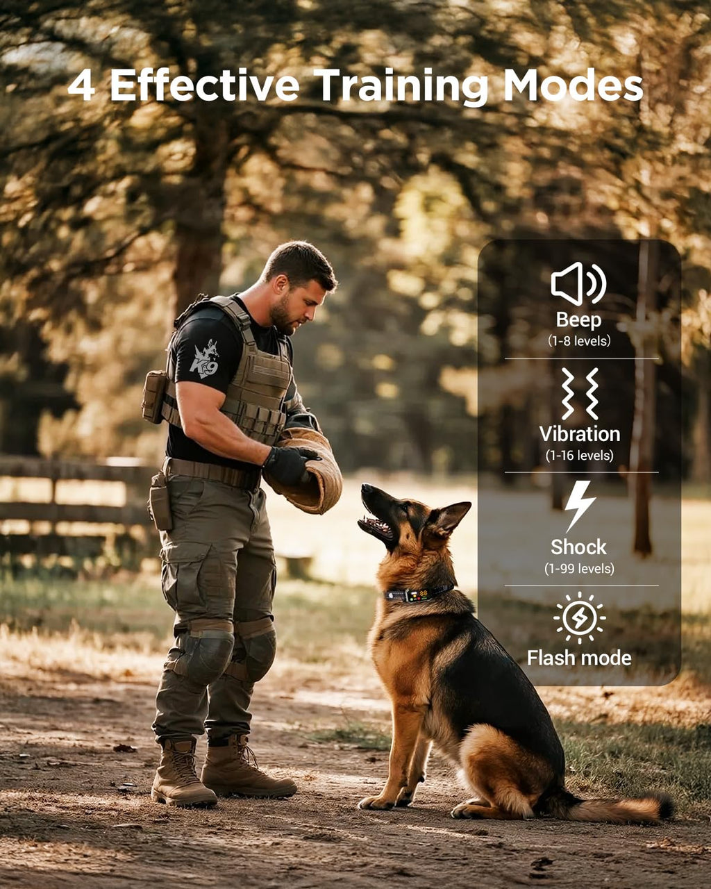BLACKDOG Military Dog Shock Collar - 4200ft Dog Training Collar with Remote