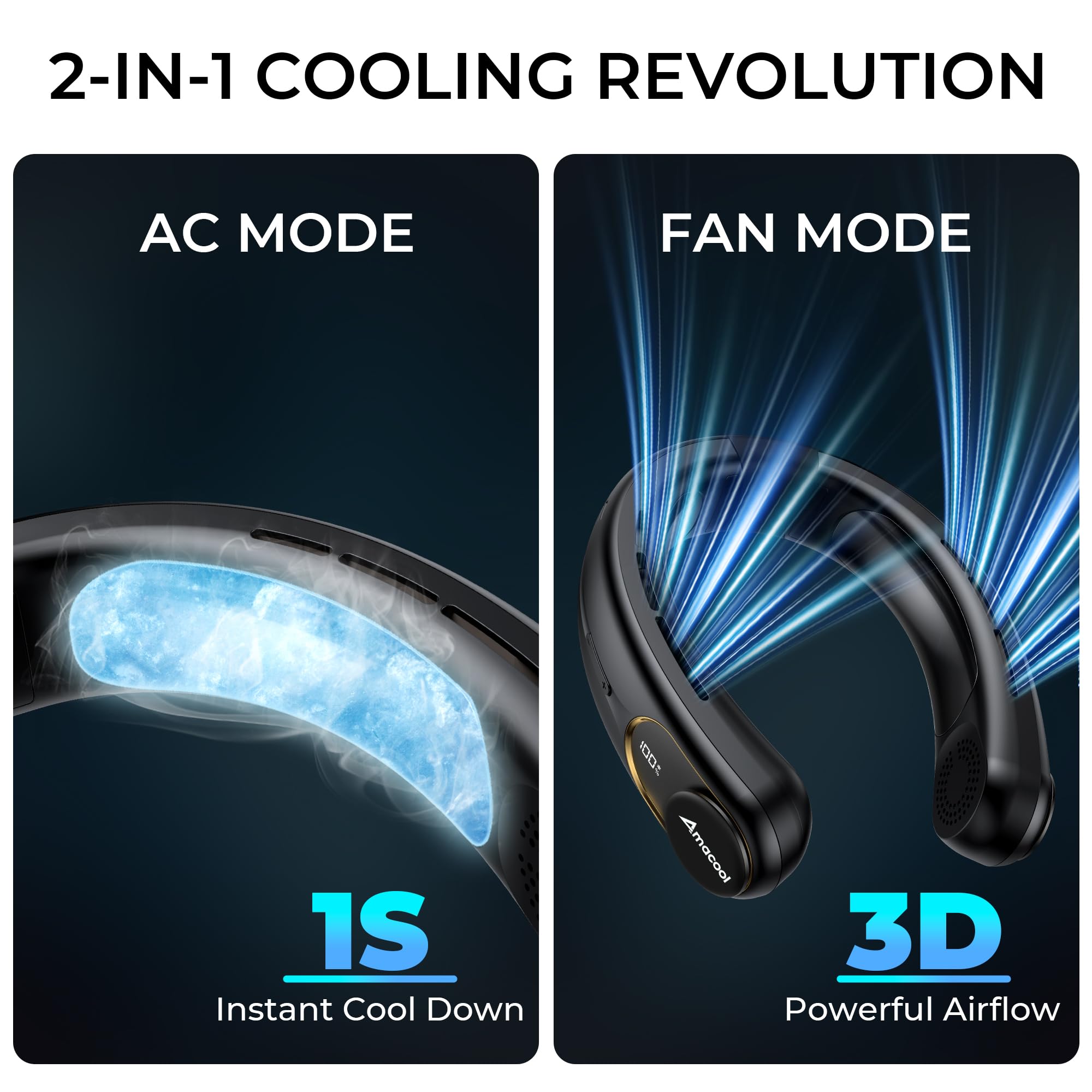 AMACOOL Portable Neck Fan with Ice Cooling Plate