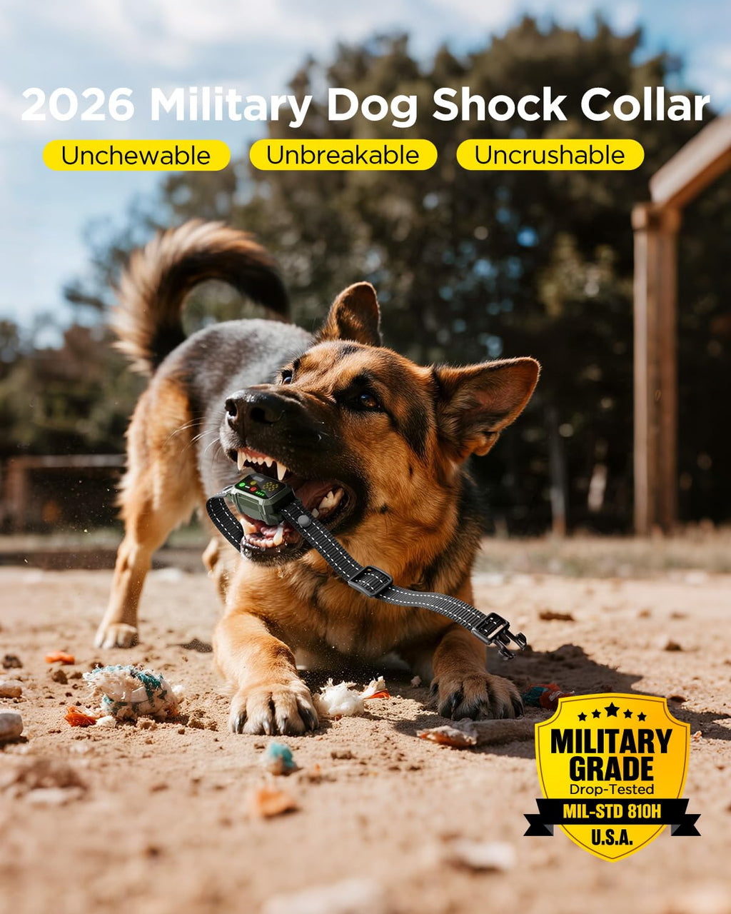 BLACKDOG Military Dog Shock Collar - 4200ft Dog Training Collar with Remote