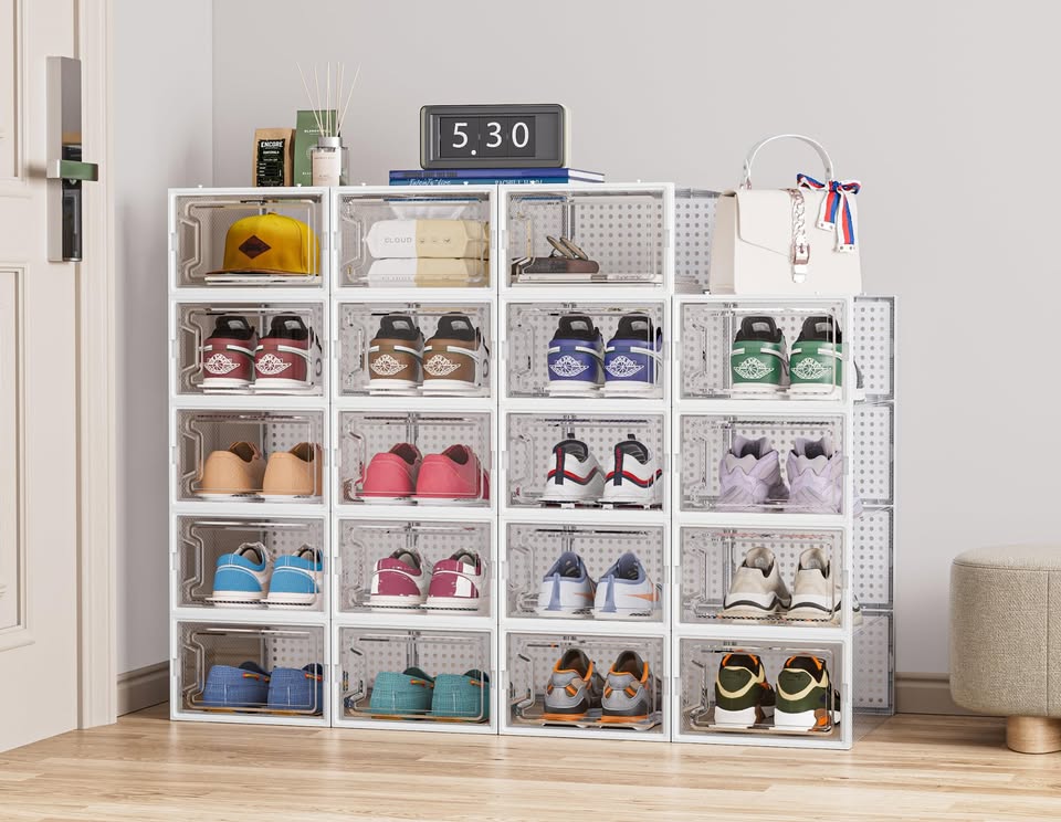 HOMIDEC Shoe Storage, 12 Pack Shoe Organizer