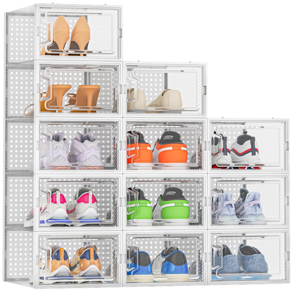 HOMIDEC Shoe Storage, 12 Pack Shoe Organizer