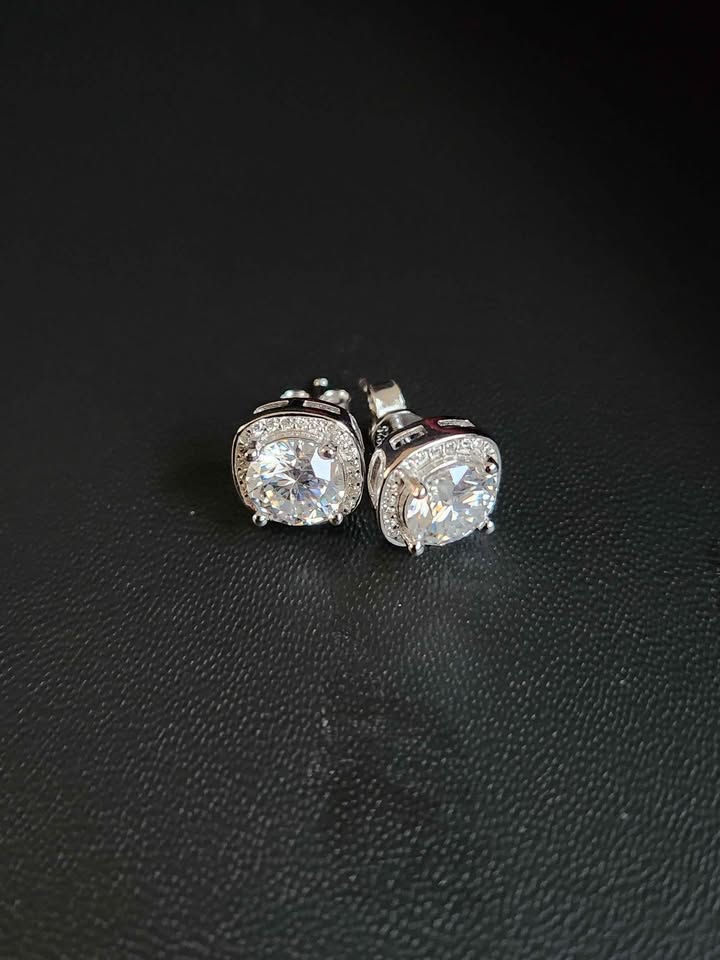 VVS1 Moissanite Square Stud Luxury Earrings