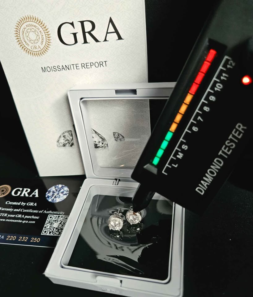 VVS1 Moissanite Square Stud Luxury Earrings