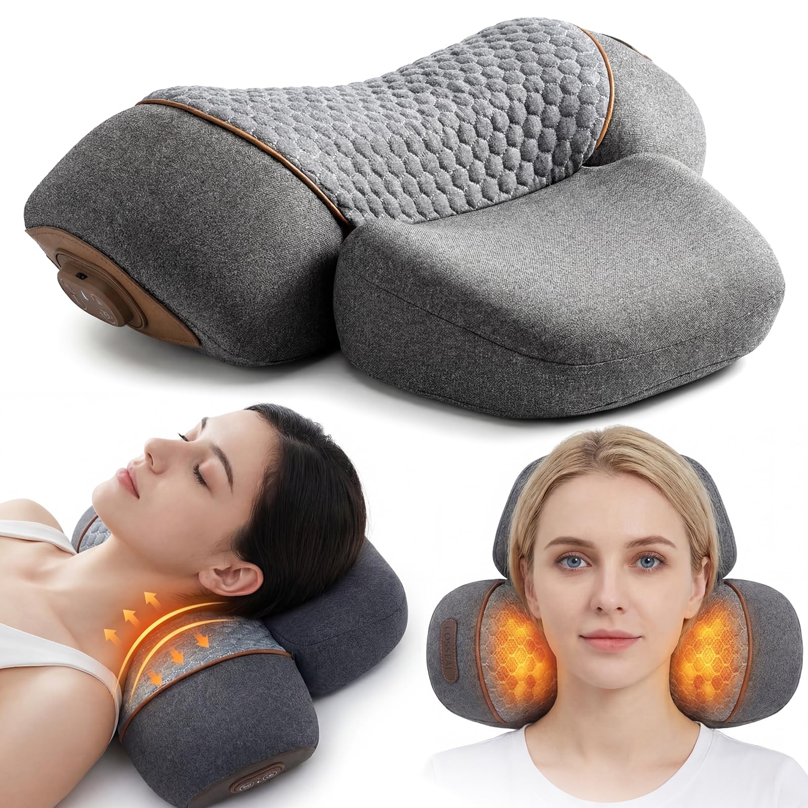 Neck Massager Pillow with Heat & Cervical Traction