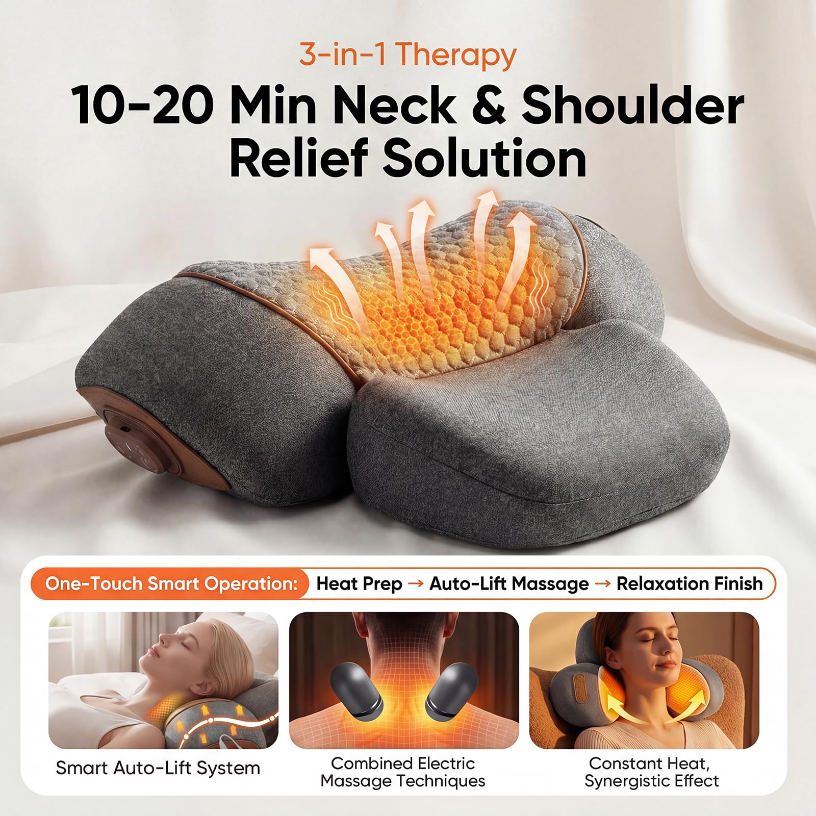 Neck Massager Pillow with Heat & Cervical Traction