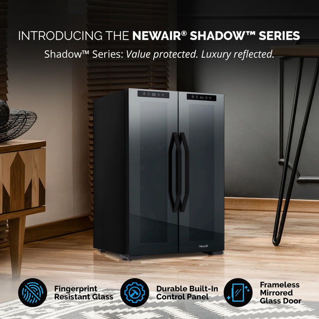 NewAir 20" Dual Zone Beverage Refrigerator & Wine Cooler for 12 Bottles & 39 Cans