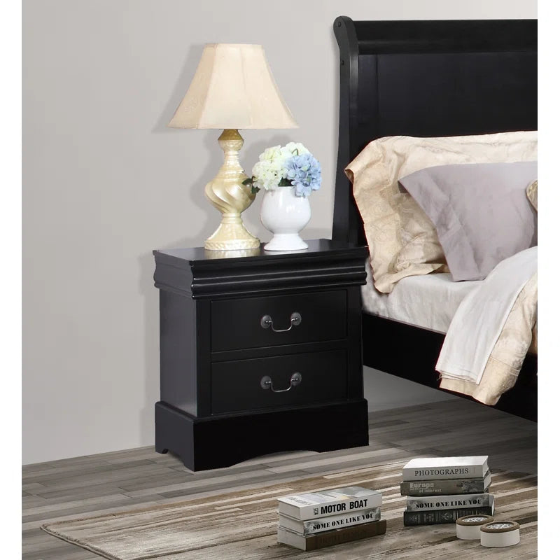 Ely 2 - Drawer Nightstand in Black