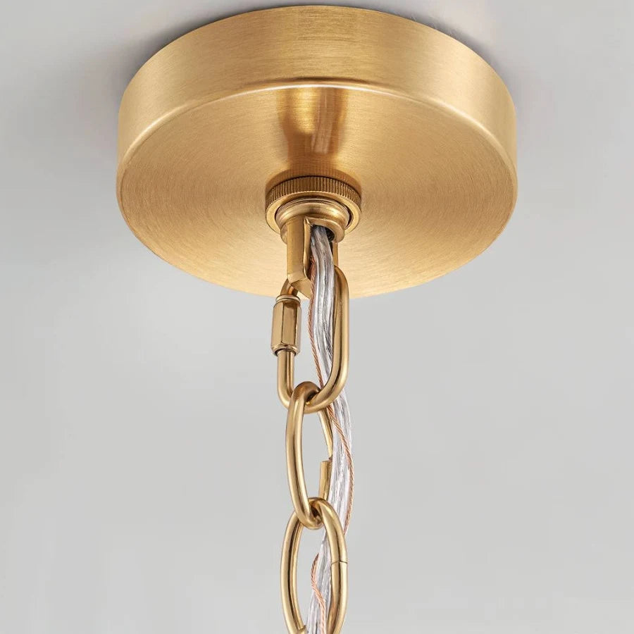 24" 9-lights Luxury Chandelier with Hammered Glass