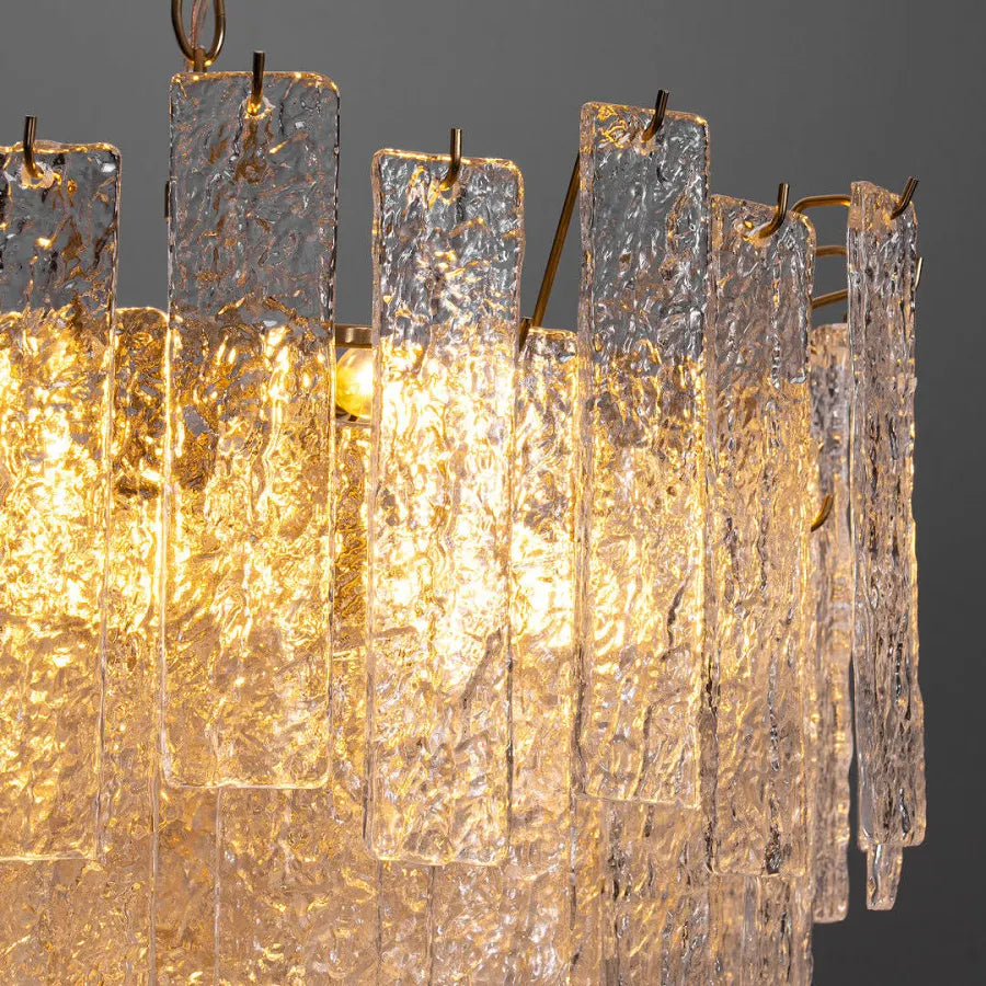 24" 9-lights Luxury Chandelier with Hammered Glass