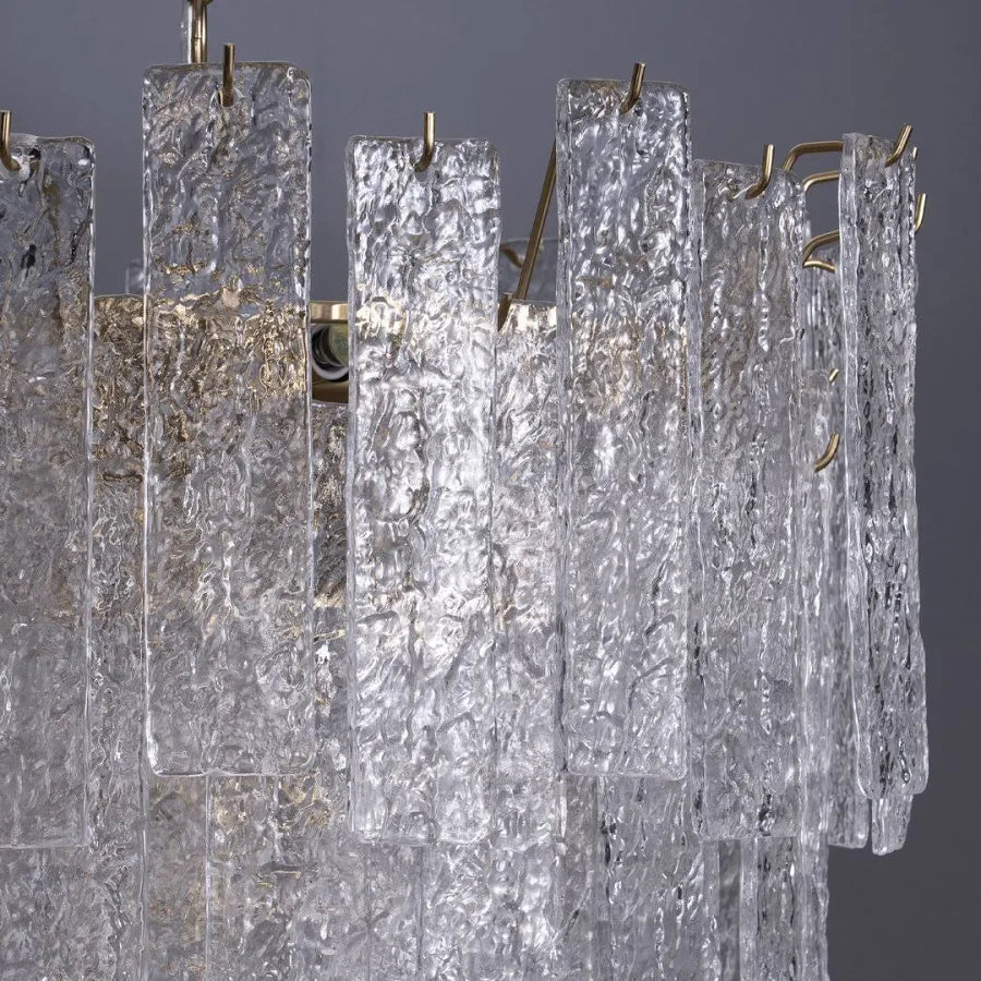 24" 9-lights Luxury Chandelier with Hammered Glass